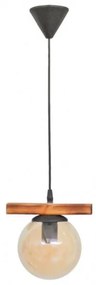 Κρεμαστό Φωτιστικό Οροφής R-600 CABLE 1L WOOD 30-0075 Heronia-30-0075-Μπρονζέ 30-0075