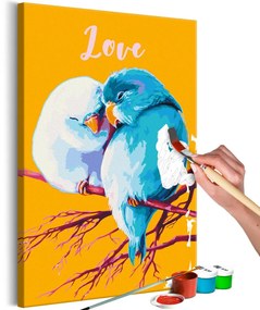 Ζωγραφική με αριθμούς Ερωτευμένοι παπαγάλοι