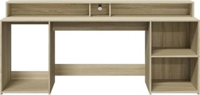 vidaXL Γραφείο με LED Sonoma δρυς 200x55x91 εκ. Επεξεργ. Ξύλο