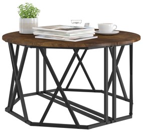vidaXL Τραπεζάκι καφέ από Καπνιστή Δρυ, 80x80x42 εκ., Φτιαγμένο από ξύλο