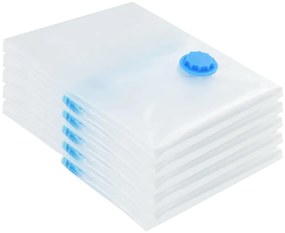 vidaXL Σακούλες αποθήκευσης κενού 5 pcs Διαφανής και μπλε 70 x 50 cm