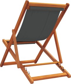 vidaXL Καρέκλες Παραλίας Πτυσσόμενες 2 τεμ. Γκρι Υφασμάτινες