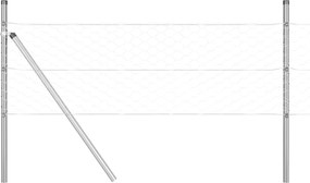 vidaXL Στύλος Περιφράξεων Ασημί 50 x 0,8 μ (50 mm δίχτυ) Ατσάλι