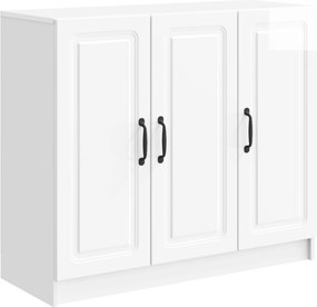 vidaXL Πλαϊνό γραφείο Γυαλιστερό Λευκό 89 x 34,5 x 77 εκ.