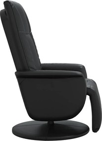 vidaXL Πολυθρόνα Ανακλινόμενη με Υποπόδιο Μαύρη από Συνθετικό Δέρμα