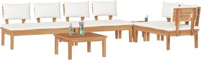 vidaXL Σετ Καναπέ Κήπου 5 pcs Καφέ και Κρέμα