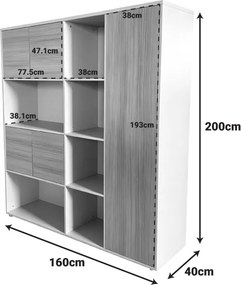 Βιβλιοθήκη γραφείου Stark pakoworld μπεζ oak 160x40x200εκ