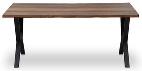 Τραπέζι Walter Megapap Mdf - μεταλλικό χρώμα καρυδί 140x80x75εκ.