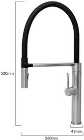 BRUNO μπαταρία πάγκου κουζίνας M54801-817C, αναμεικτική, ασημί