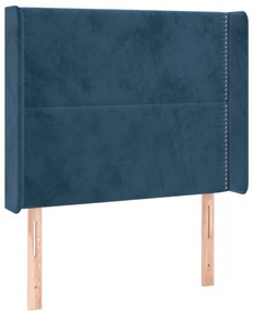 Κεφαλάρι με Πτερύγια Σκούρο Μπλε 83x16x118/128 εκ. Βελούδινο 3119474
