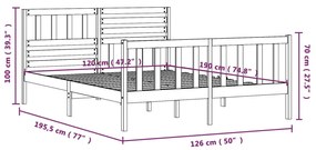 ΠΛΑΙΣΙΟ ΚΡΕΒΑΤΙΟΥ ΛΕΥΚΟ 120X190ΕΚ ΞΥΛΟ ΠΕΥΚΟΥ 4FT SMALL DOUBLE 3101124