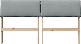 vidaXL Ταπετσαρισμένο κεφαλάρι Ανοιχτό γκρι 160 cm
