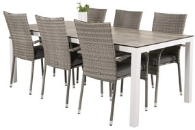 Σετ Τραπέζι και καρέκλες Dallas 2499, HPL, Πλαστικό ψάθινο, Μαξιλάρι καθίσματος: Ναι | Epipla1.gr