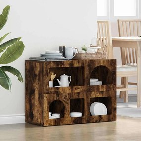 vidaXL Πλαϊνό γραφείο ELST Καπνιστό Δρύς 80.5 x 35 x 59 εκ.