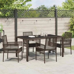 vidaXL Σέτ φαγητού για κήπο 5 pcs Καφέ συνθετικό ρατάν