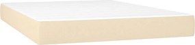 vidaXL Κρεβάτι Boxspring με Στρώμα Κρεμ 160x200 εκ. Υφασμάτινο