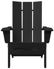 vidaXL Αναδιπλούμενη Καρέκλα Adirondack Μαύρη 74.5x80.5x90 εκ HDPE