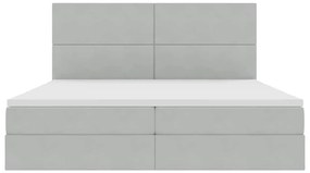 vidaXL Κρεβάτι με αποθηκευτικό χώρο και LED Ανοιχτό γκρι 200 x 200 cm