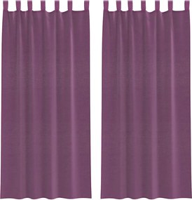 vidaXL Κουρτίνες Voile με βρόχους 2 τεμάχια Μοβ 140x245 εκ.