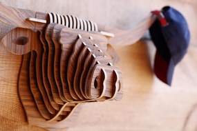 Intra απο ξύλο plywood 3mm-4mm πάχος - Τρισδιάστατο παζλ Buffalo Head Δίασταση 30x30 cm Intraeaxys-pok99j7j