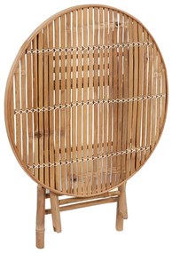 vidaXL Σετ Τραπεζαρίας Εξ. Χώρου Πτυσσόμενο 5 τεμ. Μπαμπού &amp; Μαξιλάρια