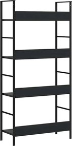 vidaXL Ραφιέρα 4 Επιπέδων Μαύρη 60x27,6x124,5 εκ. Επεξεργασμένο Ξύλο