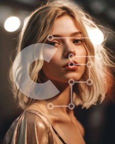 Intra Συλλεκτικό Ξύλινο Παζλ Plywood 4mm - Σοβαρή ξανθιά γυναίκα με χρυσή κορυφαία φωτογραφία Σε Ξύλινο Κουτί - Διαστάσεις Puzzle: 10x10 cm – 25 κομμάτια