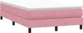vidaXL Box Spring κρεβάτι χωρίς στρώμα ροζ 120x220 cm Βελούδινο