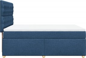 vidaXL Κρεβάτι Boxspring με Στρώμα Μπλε 160x200 εκ. Υφασμάτινο