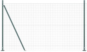 vidaXL Euro Fence με 7 Φλαντζωτές Κολώνες 1.5x10 μ. Γαλβανισμένος Χάλυβας