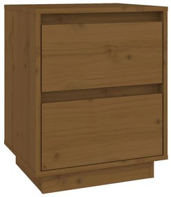 vidaXL Κομοδίνο 2 τεμ. Καφέ Μελί 40 x 35 x 50 εκ από Μασίφ Ξύλο Πεύκου