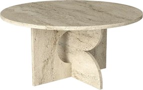 Τραπεζάκι σαλονιού Mara Megapap χρώμα travertine Ø75x36,8εκ.