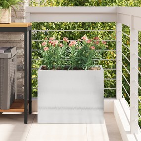 vidaXL Γλάστρα Κήπου Ασημί 50 x 32 x 40 εκ. Ανοξείδωτο ατσάλι