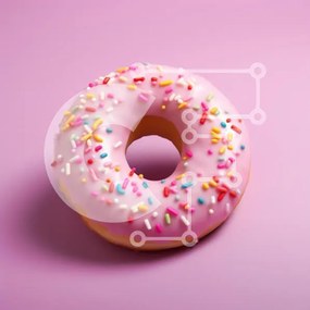 Σετ των 2 Intra Συλλεκτικό Ξύλινο Παζλ Plywood  4mm - Ροζ παγωμένο ντόνατ με ψεκασμούς Σε Ξύλινο Κουτί - Διαστάσεις: 10x10 cm – 25 κομμάτια