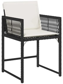 vidaXL Σέτ φαγητού για κήπο 5 pcs Μαύρο συνθετικό ρατάν