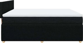 vidaXL Κρεβάτι Boxspring με Στρώμα Μαύρο 180x200 εκ. Υφασμάτινο