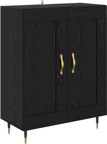 vidaXL Highboard Μαύρη δρυς 69,5 x 34 x 180 εκ. Επεξεργασμένο ξύλο