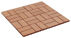 vidaXL Πλακάκια Deck 11 τεμ. Χρώμα Teak 30 x 30 εκ. 1 μ² από WPC