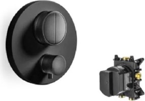 Almar Thermo Core Push E176632 Black Matt - Θερμοστατικος Μίκτης εντοιχισμού 2 εξόδων
