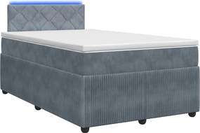 vidaXL Κρεβάτι box spring με στρώμα Σκούρο Γκρι 120 x 200 cm Βελούδο
