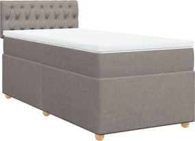 vidaXL Κρεβάτι Boxspring με Στρώμα Taupe 100 x 200 εκ. Υφασμάτινο