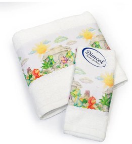 Πετσέτες Βρεφικές Dinosaurs 311 (Σετ 2τμχ) White DimCol Towels Set 70x140cm 100% Βαμβάκι