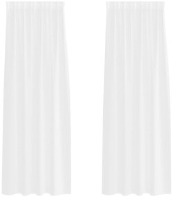 vidaXL Κουρτίνες με κουρτίνες 2 pcs Λευκό 140 x 225 cm Πολυεστέρας