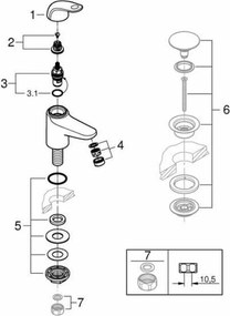 Μονή λαβή βρύση Grohe Μέταλλο Ορείχαλκος