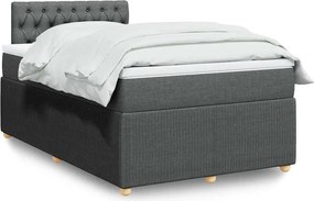 vidaXL Κρεβάτι Boxspring με Στρώμα Σκούρο Γκρι 120x200 εκ. Υφασμάτινο