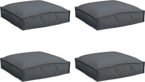 vidaXL Μαξιλάρι 4 pcs Ανθρακί 40 x 40 x 8 εκ. Ύφασμα Όξφορντ
