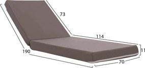 ΜΑΞΙΛΑΡΙ ΞΑΠΛΩΣΤΡΑΣ POLYESTER SIFNOS ΓΚΡΙ HM11235.10P 190x70x11 εκ.