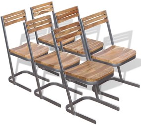 vidaXL Καρέκλες Τραπεζαρίας 6 τεμ. από Μασίφ Ξύλο Teak