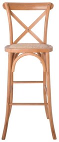 Σκαμπώ Bar DESTINY Φυσικό/Κάθισμα Rattan 45x48x110cm