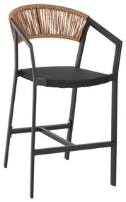 ΣΚΑΜΠΟ ΑΛΟΥΜΙΝΙΟΥ ΜΕΣΑΙΟΥ ΥΨΟΥΣ RATTAN & TEXTLINE ΜΑΥΡΟ ΜΠΕΖ 55x56,5x99Y 55x56.5x99 εκ.